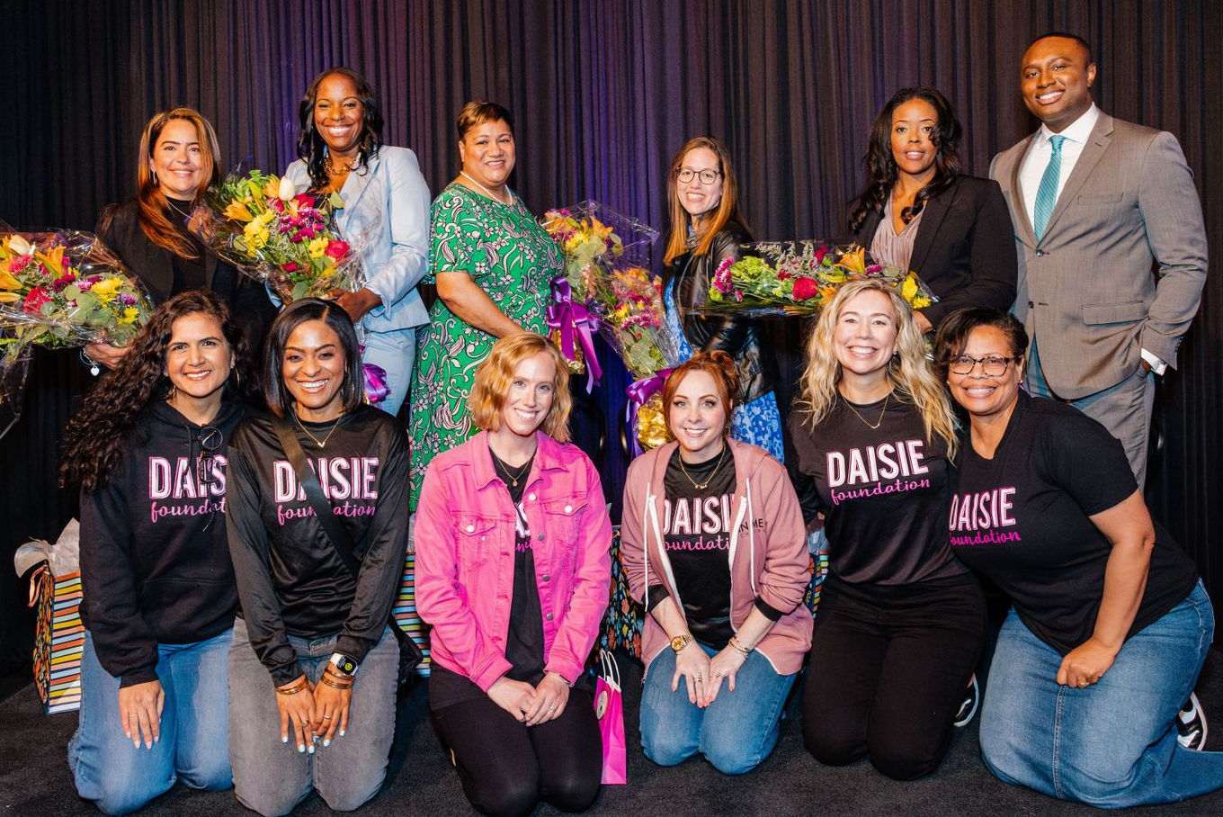 Daisie Foundation Leading Ladies panelists and employees smile at the Daisie Foundation/CHA Mother’s Day Makeover Experience at Venue West, May 6, 2025.