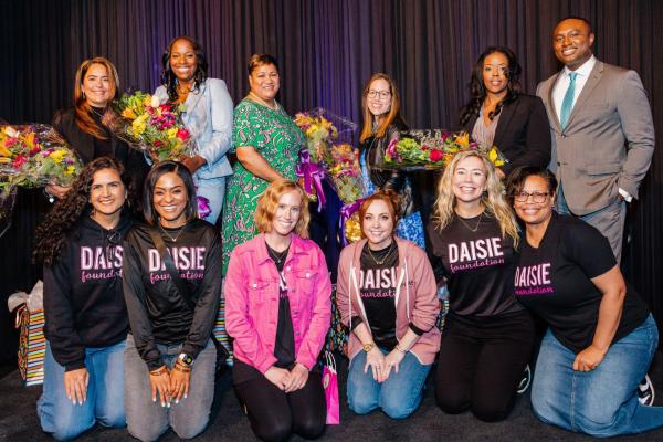 Daisie Foundation Leading Ladies panelists and employees smile at the Daisie Foundation/CHA Mother’s Day Makeover Experience at Venue West, May 6, 2025.