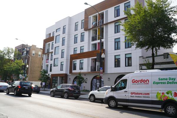 Exterior of Paseo Boriqua near Humboldt Park 